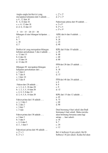 Lembar Kerja Matematika: Kelipatan, Faktor, KPK, FPB