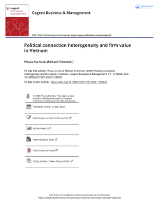 Political Connections & Firm Value in Vietnam