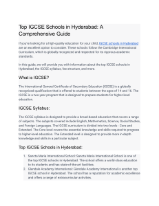 Top IGCSE Schools in Hyderabad  A Comprehensive Guide