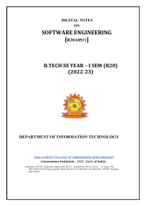 SOFTWARE ENGINEERING