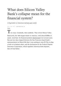 What does Silicon Valley Bank's collapse mean for the financial system?