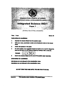 g9 integrated science p1 2019