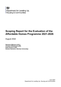 Reading Material Scoping Report for the Evaluation of the Affordable Homes Programme 2021-26 FINAL