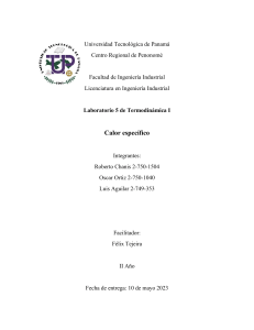 Informe de Laboratorio: Calor Específico