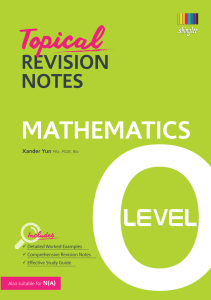 Topical Revision Notes Mathematics O Level