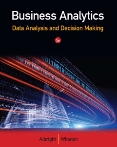 Business Analytics  Data Analysis & Decision Making