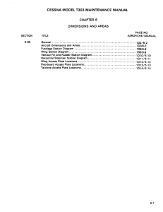 Cessna T303 Maintenance Manual: Dimensions & Areas