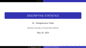 Descriptive Stat  lecture 5 