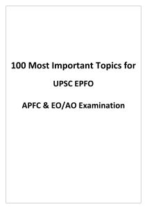 100 Most Important Topics for APFC and EO Exam
