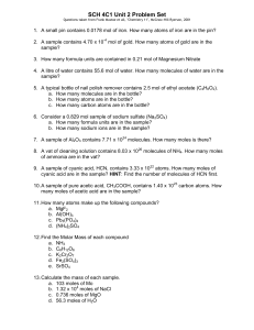 Unit 3 chemestry grade 11 questions