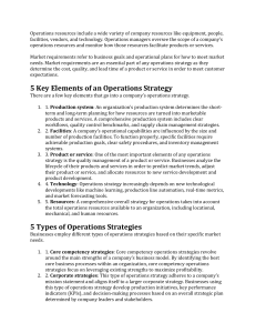 Operations Strategy: Key Elements & Types