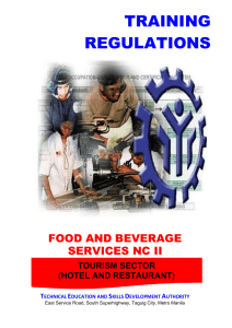 TR Food and Beverage Services NC II