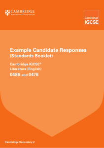 0486 and 0476 literature english example candidate responses 