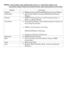 LIST OF ACTIVITIES FOR SSES