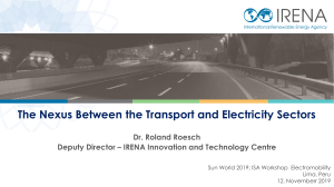 5. IRENA The Nexus Between the Transport and Electricity Sectors  Roland Roesch