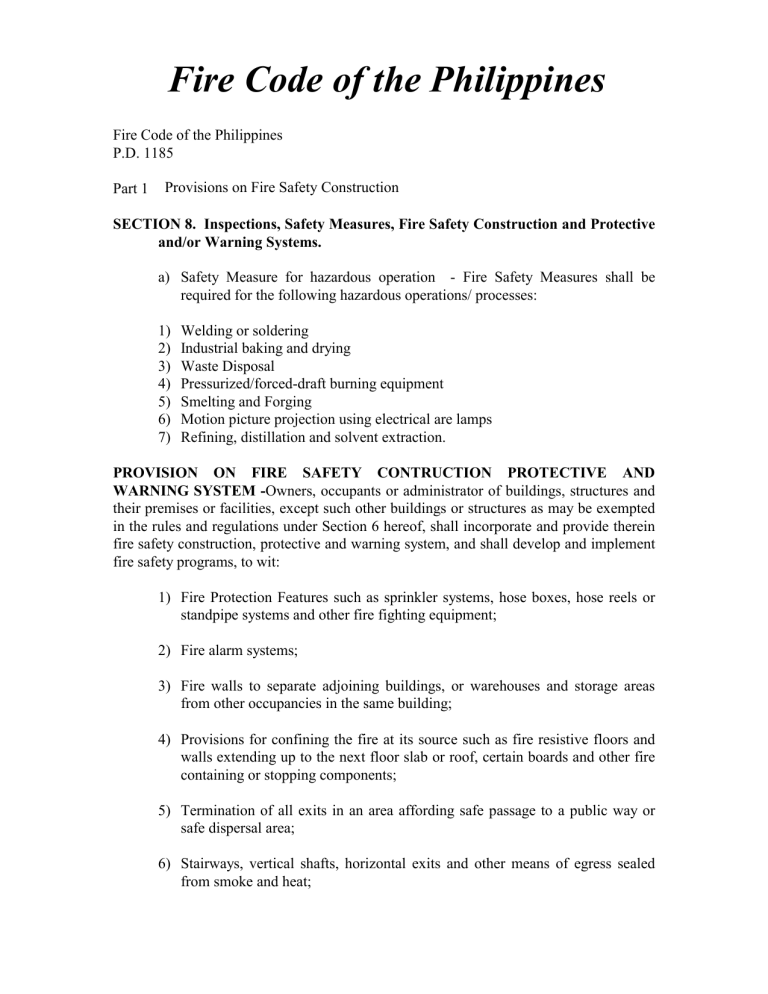 Fire code of the philippines