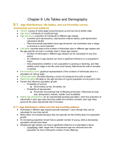 Life Tables & Demography