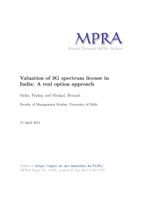 3G Spectrum License Valuation in India: Real Option Approach