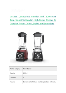 CB1219 Countertop Blender with 1200-Watt Base, Smoothie Blender ,High Power Blender 2L Cups for Frozen Drinks ,Shakes and Smoothies