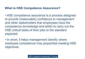 HSE Competence Assurance