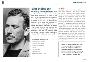John Steinbeck Reading Comprehension