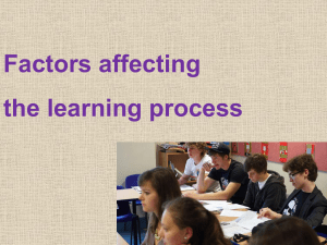 Factors affecting the learning process