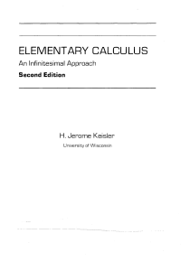 Elementary Calculus - An Infinitesimal Approach