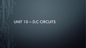 Unit 10 - DC Circuits