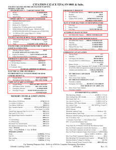 C525A Oral Study Guide and Limitations