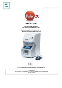 User Manual Alifax Roller 20 MC