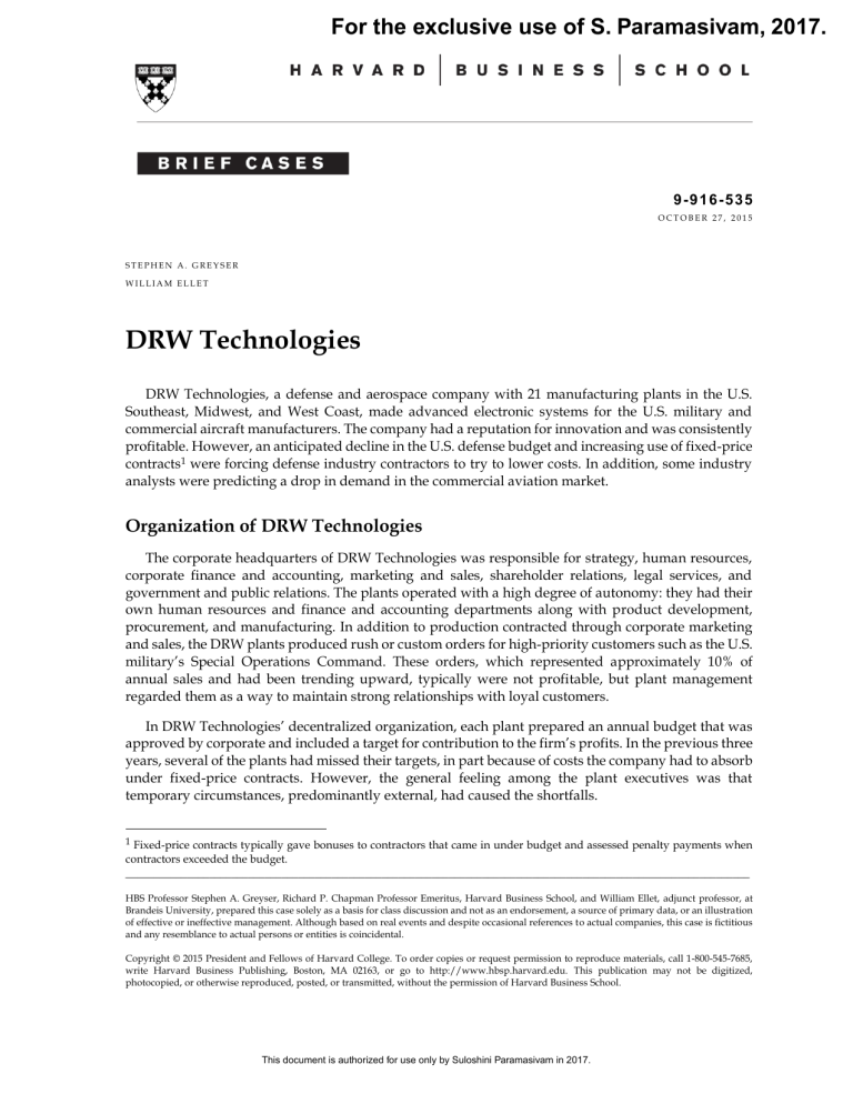 drw technologies case study solution