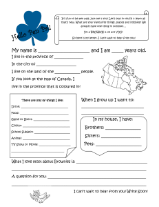 Pen Pal Letter Template for Brownies in Canada