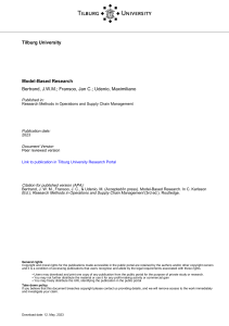 Research methods in OM chapter modeling and simulation FAV