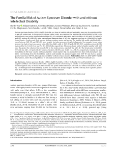 The Familial Risk of Autism Spectrum Disorder with