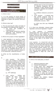 Bar Exam Notes - Labor Law II 