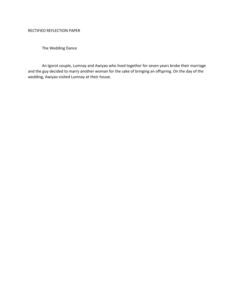 RECTIFIED REFLECTION PAPER