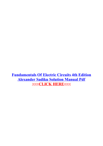 Fundamentals Of Electric Circuits 4th Ed