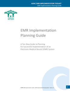 EMR Project - Implementation Planning Guide