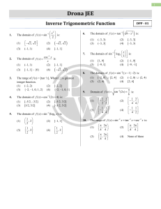 Inverse Trigonometry Function 01   DPP & Solution
