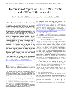 IEEE Paper Preparation Guide: Transactions & Journals