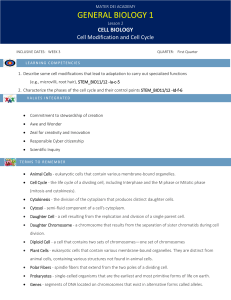 Cell Biology: Modifications & Cell Cycle Lesson