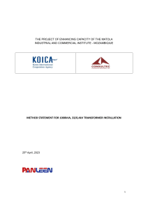 KOIKA Method statement IICM 1000kVA Substation