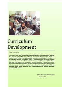 Curriculum Development: An Introduction for EU Staff