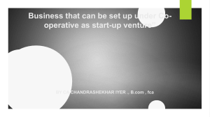 Business-Co-operative-start-up venture