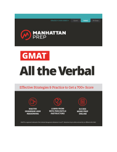 GMAT Verbal Prep: Sentence Correction, Reading, Reasoning