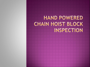 HAND POWERED CHAIN HOIST BLOCK INSPECTION