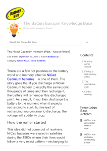 The Nickel Cadmium memory effect – fact or fiction  – BatteryGuy.com Knowledge Base