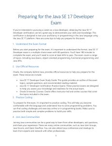 Preparing for the Java SE 17 Developer Exam