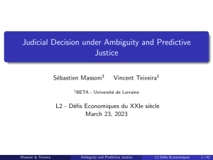 Judicial Decision under Ambiguity and Predictive Justice