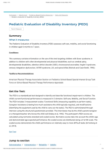 Pediatric Evaluation of Disability Inventory (PEDI)   APTA